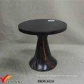 Vintage Handmade Small Round Black Pedestal Table